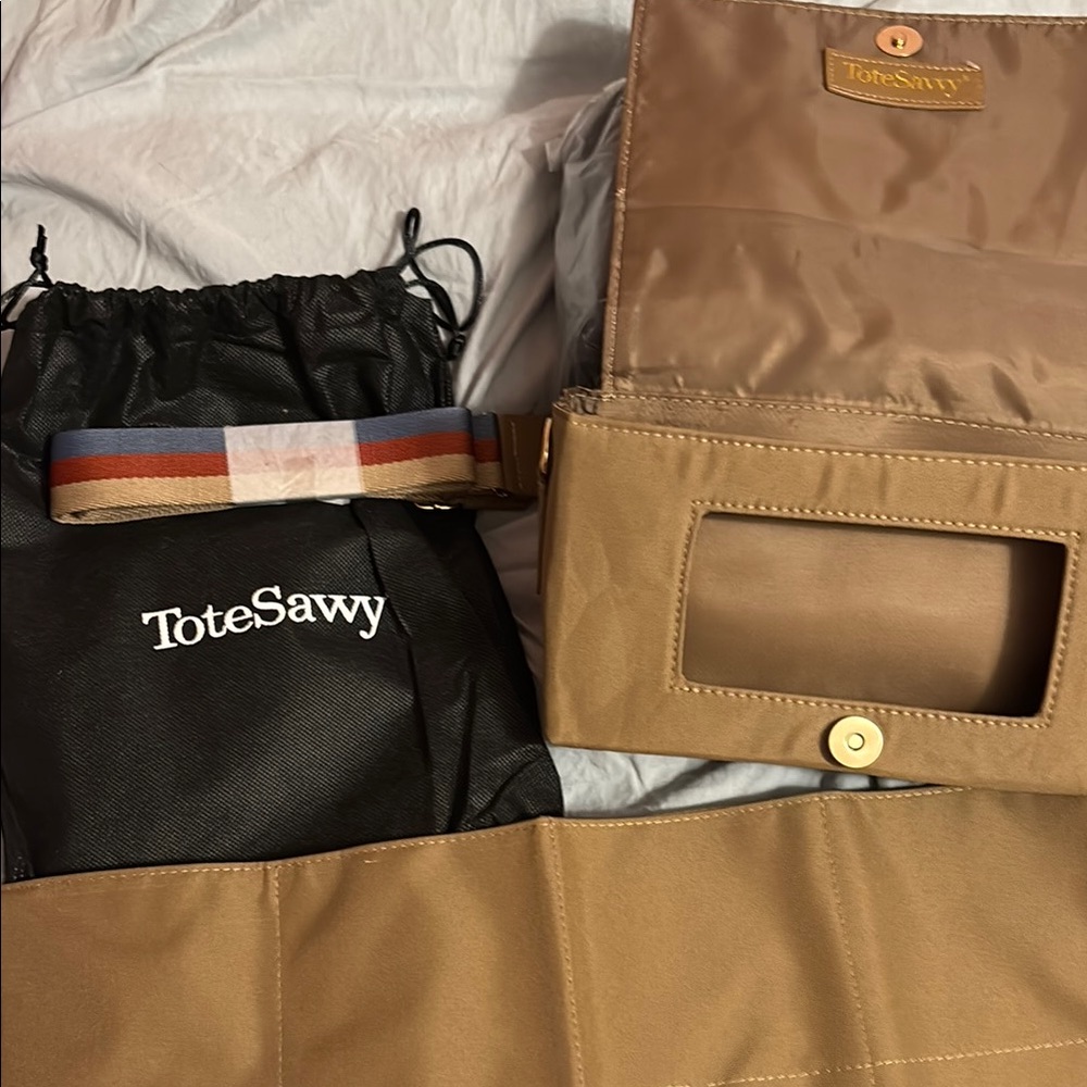 Totes Black and Tan Baby Bag with Structured Design